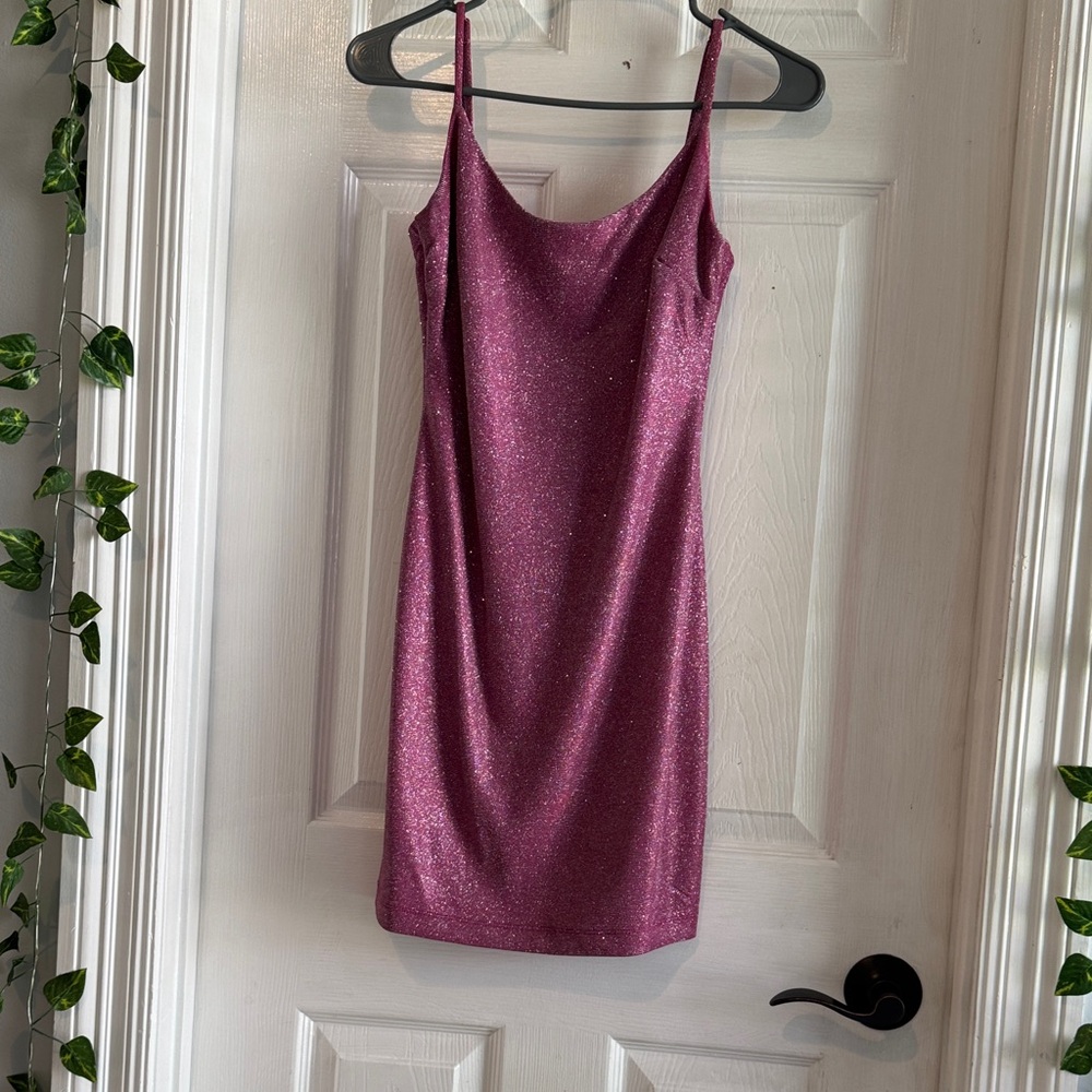 B Darlin Sparkling Magenta Mini Dress
